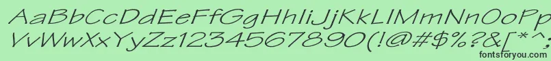 フォントTektonExItalic – 緑の背景に黒い文字