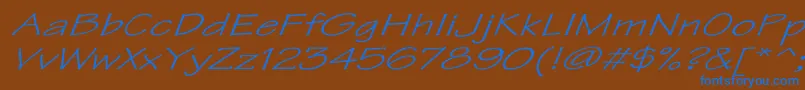 TektonExItalic-fontti – siniset fontit ruskealla taustalla