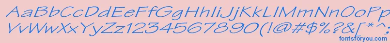 TektonExItalic Font – Blue Fonts on Pink Background