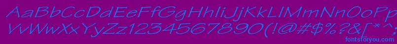 TektonExItalic Font – Blue Fonts on Purple Background