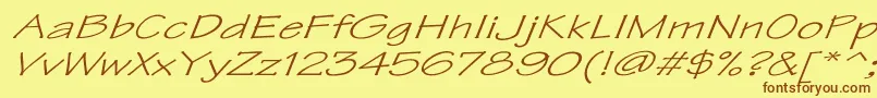 TektonExItalic Font – Brown Fonts on Yellow Background