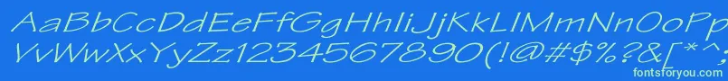 TektonExItalic Font – Green Fonts on Blue Background