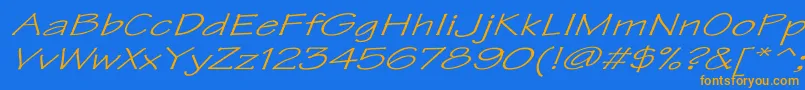 TektonExItalic Font – Orange Fonts on Blue Background