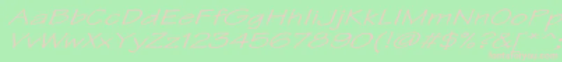 Czcionka TektonExItalic – różowe czcionki na zielonym tle