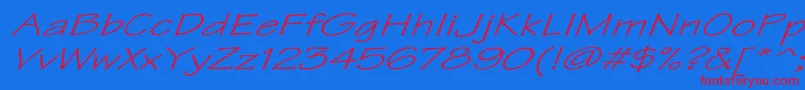 TektonExItalic Font – Red Fonts on Blue Background