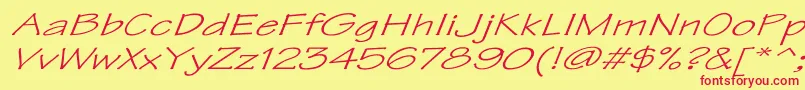 TektonExItalic Font – Red Fonts on Yellow Background