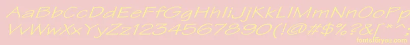 TektonExItalic Font – Yellow Fonts on Pink Background