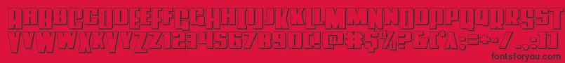 Powerlord3D Font – Black Fonts on Red Background
