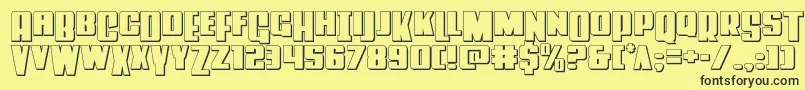 Powerlord3D Font – Black Fonts on Yellow Background