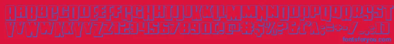 Powerlord3D Font – Blue Fonts on Red Background