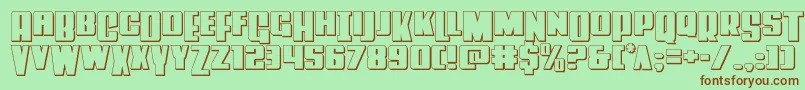 Powerlord3D Font – Brown Fonts on Green Background