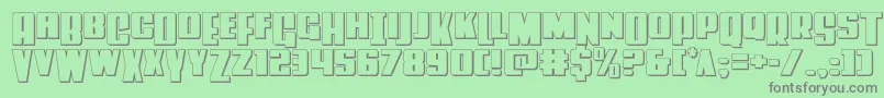 フォントPowerlord3D – 緑の背景に灰色の文字
