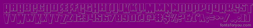Powerlord3D-Schriftart – Graue Schriften auf violettem Hintergrund
