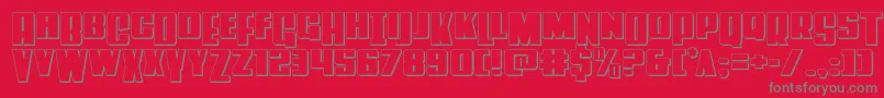 Powerlord3D Font – Gray Fonts on Red Background
