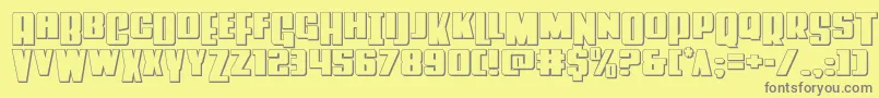Powerlord3D Font – Gray Fonts on Yellow Background