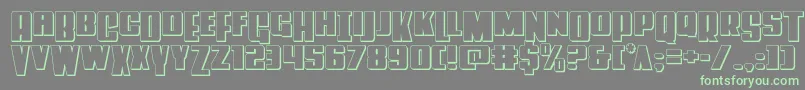 Powerlord3D Font – Green Fonts on Gray Background