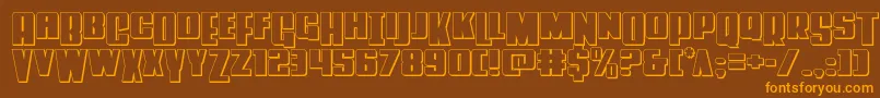 Шрифт Powerlord3D – оранжевые шрифты на коричневом фоне