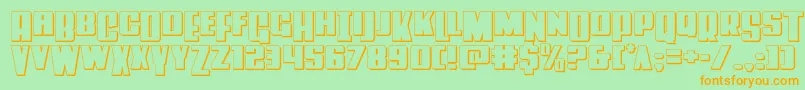 Powerlord3D Font – Orange Fonts on Green Background