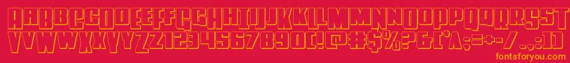 Powerlord3D Font – Orange Fonts on Red Background