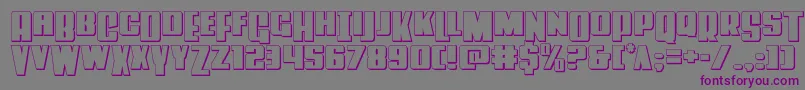 Powerlord3D Font – Purple Fonts on Gray Background