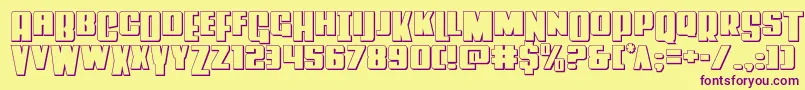 Powerlord3D Font – Purple Fonts on Yellow Background