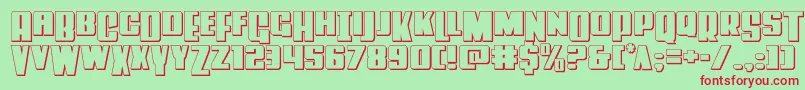 Powerlord3D Font – Red Fonts on Green Background