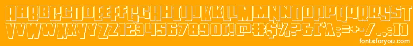 Powerlord3D Font – White Fonts on Orange Background