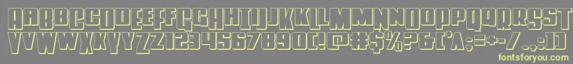 Powerlord3D Font – Yellow Fonts on Gray Background