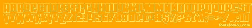フォントPowerlord3D – オレンジの背景に黄色の文字