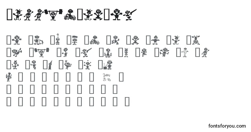 Schriftart LittleBigMan – Alphabet, Zahlen, spezielle Symbole