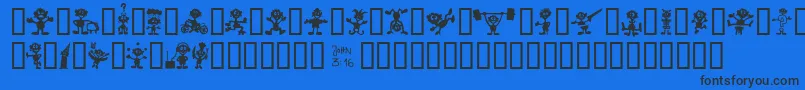LittleBigMan Font – Black Fonts on Blue Background