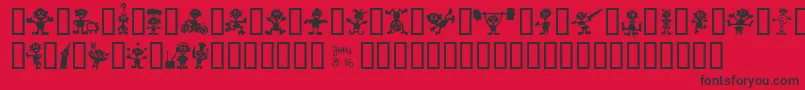 fuente LittleBigMan – Fuentes Negras Sobre Fondo Rojo