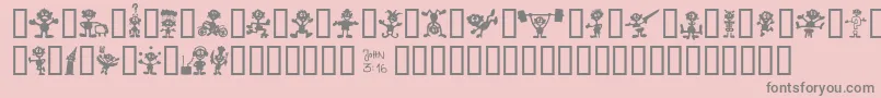 LittleBigMan Font – Gray Fonts on Pink Background