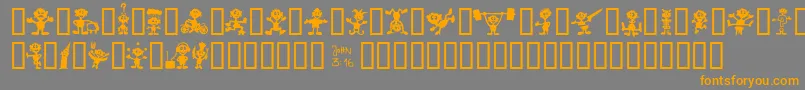 LittleBigMan Font – Orange Fonts on Gray Background