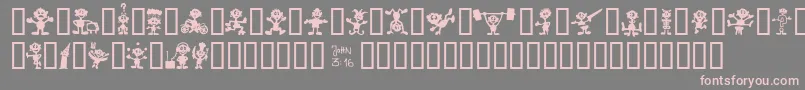 LittleBigMan-fontti – vaaleanpunaiset fontit harmaalla taustalla