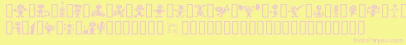 LittleBigMan Font – Pink Fonts on Yellow Background