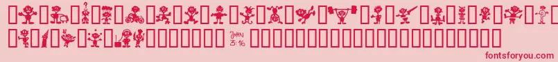 LittleBigMan-Schriftart – Rote Schriften auf rosa Hintergrund