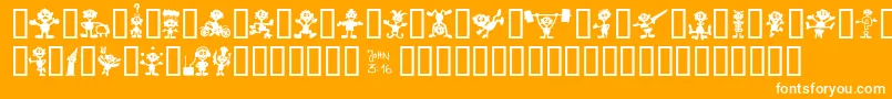 LittleBigMan-Schriftart – Weiße Schriften auf orangefarbenem Hintergrund
