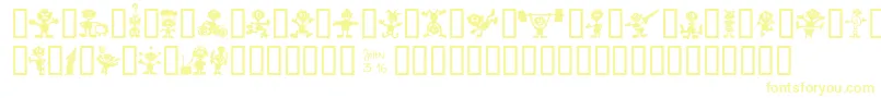 LittleBigMan-fontti – keltaiset fontit valkoisella taustalla