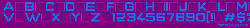 フォントSuperQuickFormula – 紫色の背景に青い文字