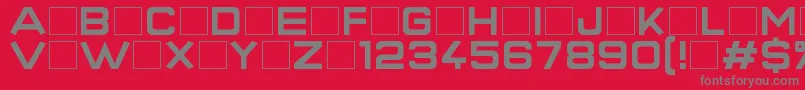 フォントSuperQuickFormula – 赤い背景に灰色の文字