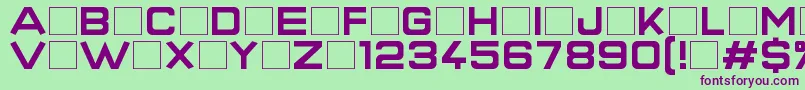 フォントSuperQuickFormula – 緑の背景に紫のフォント
