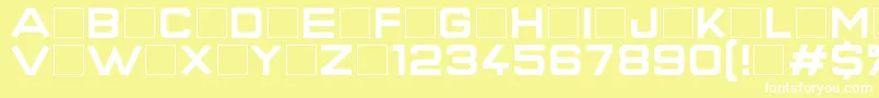 Шрифт SuperQuickFormula – белые шрифты на жёлтом фоне