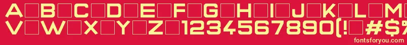 SuperQuickFormula-fontti – keltaiset fontit punaisella taustalla