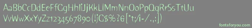 Czcionka PinkLetPlain.1.0 – zielone czcionki na szarym tle