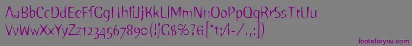 フォントPinkLetPlain.1.0 – 紫色のフォント、灰色の背景