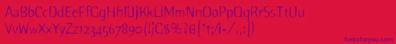 PinkLetPlain.1.0 Font – Purple Fonts on Red Background