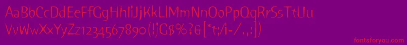 Czcionka PinkLetPlain.1.0 – czerwone czcionki na fioletowym tle
