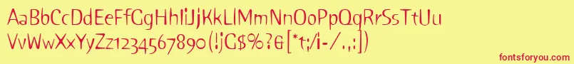 PinkLetPlain.1.0-Schriftart – Rote Schriften auf gelbem Hintergrund
