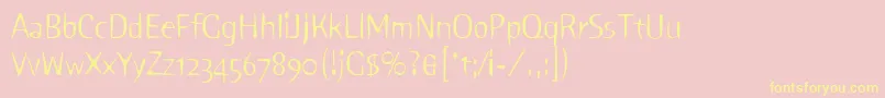 PinkLetPlain.1.0-Schriftart – Gelbe Schriften auf rosa Hintergrund